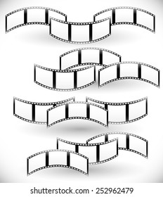 Filmstrips, film rolls vector. Set of photographic compositions.