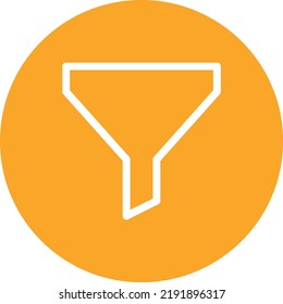 Filte Funnel line circle icon vector image. Can also be used for web apps, mobile apps and print media.