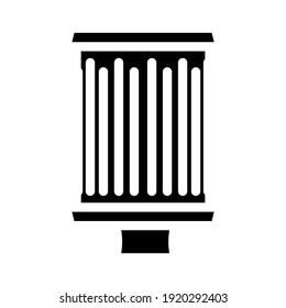 Filterluftreinigungsmaschine Teil glyph Symbol Vektorgrafik. Teilzeichen der Filterluftreinigungsmaschine. isoliertes Kontursymbol