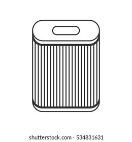 Filter for air purification, dust absorption. Flat icon. Vector