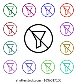 Filter ban multi color style icon. Simple thin line, outline vector of ban icons for ui and ux, website or mobile application
