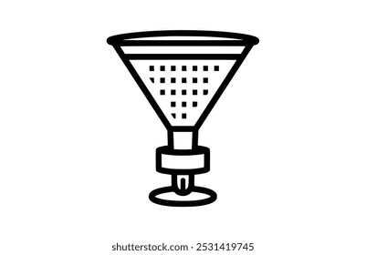 Filtrar icono negro, aislado en el fondo blanco. Ilustración vectorial.