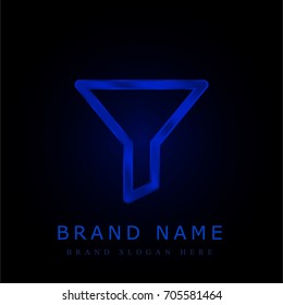 Filter blue chromium metallic logo