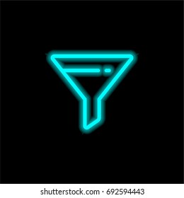 Filter blue glowing neon ui ux icon. Glowing sign logo vector