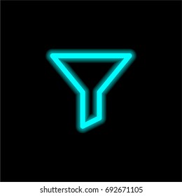 Filter blue glowing neon ui ux icon. Glowing sign logo vector