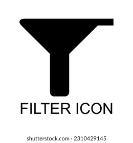 Filter button web shape icon, flat filtering symbol, funnel sign vector illustration .