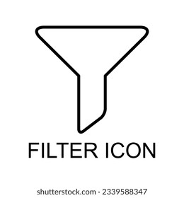 Filter button web shape icon, flat filtering symbol, funnel sign vector illustration .