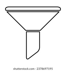 Filter button web shape icon, flat filtering symbol, funnel sign vector illustration .