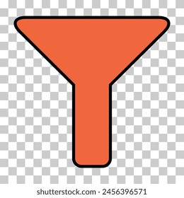 Filter button web shape icon, flat filtering symbol, funnel sign vector illustration .