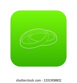 Filter for camera icon green vector isolated on white background