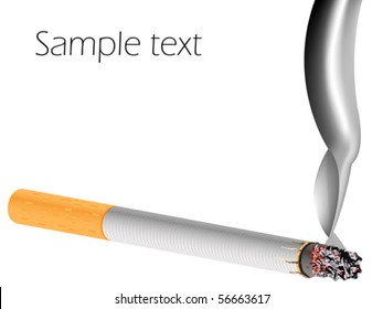 filter cigarette against white background, abstract vector art illustration