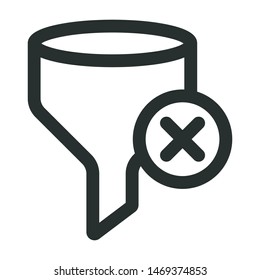filter close - minimal line web icon. simple vector illustration. concept for infographic, website or app.