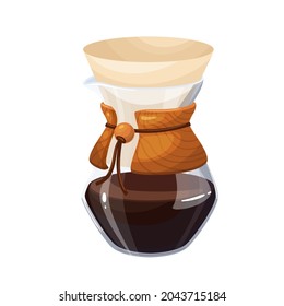 Filter coffee brewing equipment vector illustration.