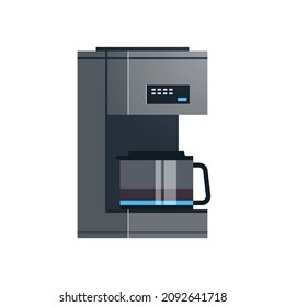 Filter coffee machine and home appliance flat vector illustration.