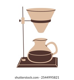 Cafetera Filtrar. Artículo de amante del café. Clipart plano simple