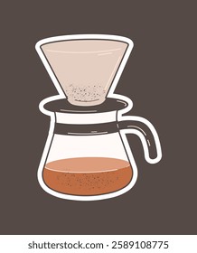 Filter coffee maker, vector illustration