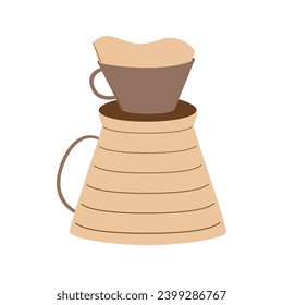 Filter coffee. Modern flat vector illustration isolated on white background