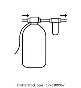 Filter for complete purification of drinking water icon. Water purification sign	
