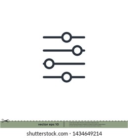 Filter control. Adjustment icon. logo template, Vector illustration.