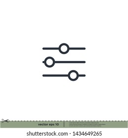 Filter Control. Adjustment Icon. Logo Template, Vector Illustration.
