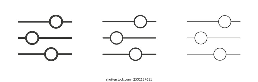 Filter Control icon in fill and three stroke sizes