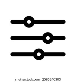 Filter control icon Flat vector set outline