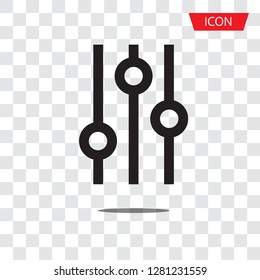 Filter control icon vector isolated on white background.