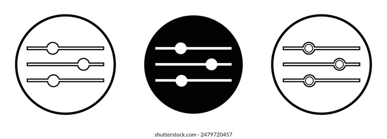 Filter control icon vector set. Adjustment illustration sign. mixer symbol on white background.