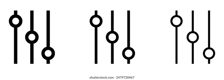 Filter control icon vector set. Adjustment illustration sign. mixer symbol on white background.