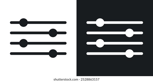 Ícones de controle de filtro. vetor de estilo sólido