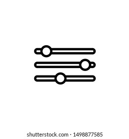 Filter control isolated minimal icon. Settings line vector icon for websites and mobile minimalistic flat design.