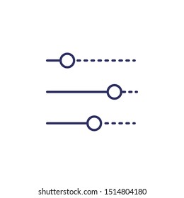 Filter control isolated minimal icon. Settings line vector icon for websites and mobile minimalistic flat design