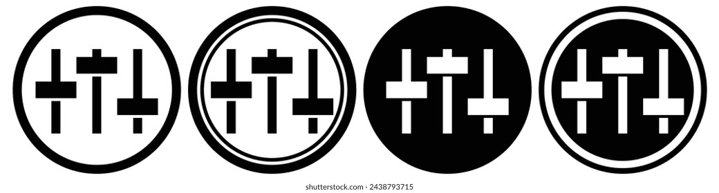 Filter-Steuerelement isoliert Minimal-Symbol. Web-Symbol Musikeinstellung festlegen. Sammlung von Lautstärkesymbolen 