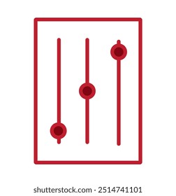 Ícone mínimo isolado do controle de filtro. Configurações ícone de vetor de linha