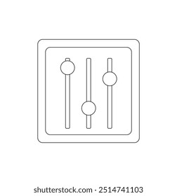 Filtersteuerung isoliertes minimales Symbol. Einstellungen Zeilensymbol
