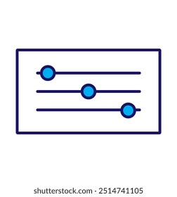 Filtersteuerung isoliertes minimales Symbol. Einstellungen Zeilensymbol