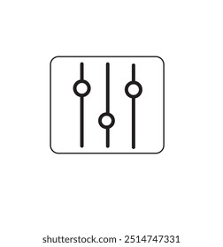 Filter control isolated minimal icon. Settings line vector icon