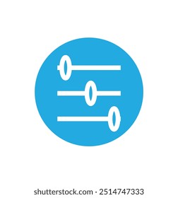 Icono mínimo aislado del control del Filtrar. Icono de Vector de línea de Configuraciones