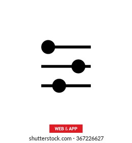 Filter control isolated minimal icon. Settings line vector icon for websites and mobile minimalistic flat design.