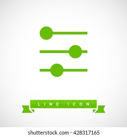 Filter control isolated minimal icon. Settings line vector icon for websites and mobile minimalistic flat design.