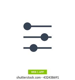 Filter Control Isolated Minimal Icon. Settings Line Vector Icon For Websites And Mobile Minimalistic Flat Design.