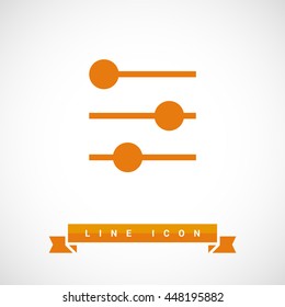 Filter control isolated minimal icon. Settings line vector icon for websites and mobile minimalistic flat design.