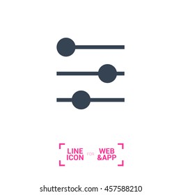 Filter control isolated minimal icon. Settings line vector icon for websites and mobile minimalistic flat design.
