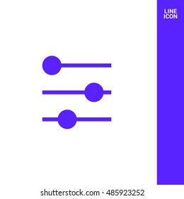 Filter control isolated minimal icon. Settings line vector icon for websites and mobile minimalistic flat design.