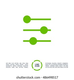 Filter control isolated minimal icon. Settings line vector icon for websites and mobile minimalistic flat design.