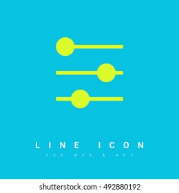 Filter control isolated minimal icon. Settings line vector icon for websites and mobile minimalistic flat design.