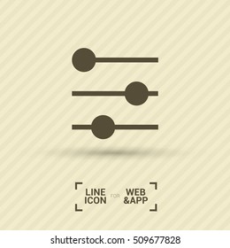 Filter control isolated minimal icon. Settings line vector icon for websites and mobile minimalistic flat design.