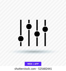 Filter control isolated minimal icon. Settings line vector icon for websites and mobile minimalistic flat design.