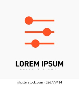Filter control isolated minimal icon. Settings line vector icon for websites and mobile minimalistic flat design.