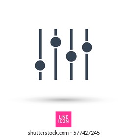 Filter control isolated minimal icon. Settings line vector icon for websites and mobile minimalistic flat design.